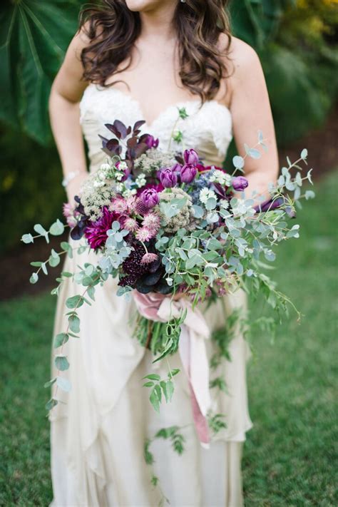 Asymmetrical Hand Tied Purple Wildflower Bouquet