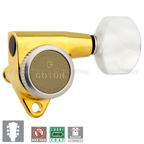 New Gotoh Sg301 Mgt Magnum Lock Tuners L3r3 Keys Pearloid Buttons 3x3 Gold Ebay