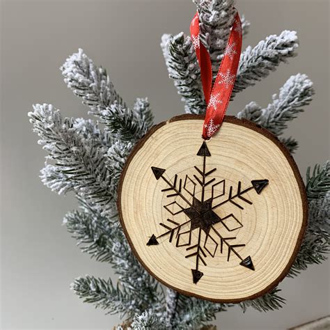 Wood Burned Snowflake Ornament Christmas Ornament Stocking Etsy
