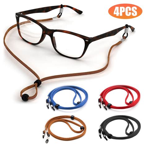 shopping now 4 pu leather eyeglass strap chain cords holder eyewear lanyards retainers 30 here