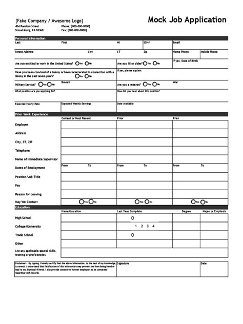 Fillable and printable job application form 2021. 2021 Blank Job Application Form - Fillable, Printable PDF & Forms | Handypdf