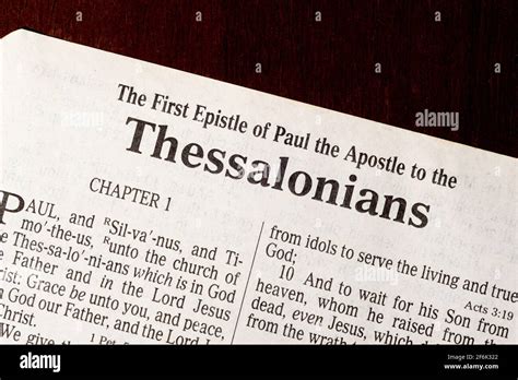 First epistle of paul the apostle to the thessalonians hi-res stock