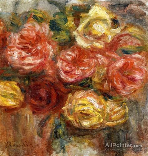 Pierre Auguste Renoir Bouquet Of Roses In A Vase Oil Painting