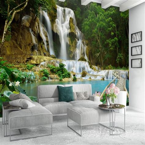 Beibehang Wallpaper Custom Living Room Bedroom 3d Landscape Waterfall