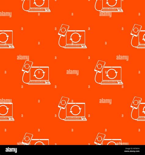 Connection Smartphone Pattern Vector Orange Stock Vector Image And Art