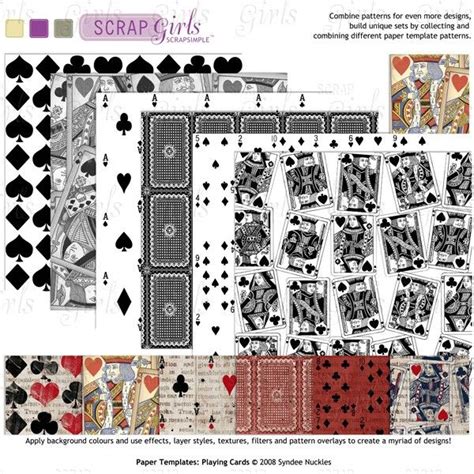 Scrapsimple Paper Templates Playing Cards Paper Template Cards Paper