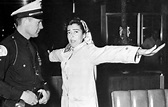 Actress Gail Russell failing a sobriety test in 1957 after crashing her ...