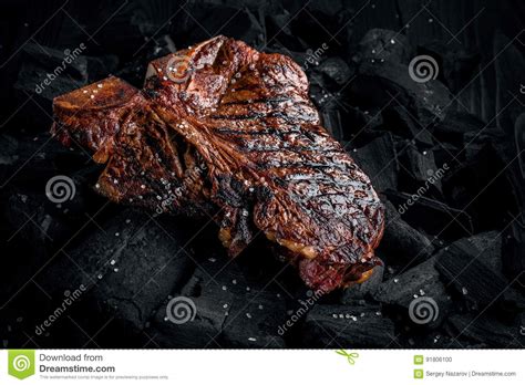 However the flavors will not penetrate as deeply compared with an overnight marinade for. Grilling A Tasty Tender Marinated T-bone Steak On A Coals. Close Up View Stock Photo - Image of ...