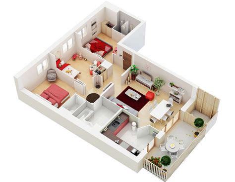 Find guest house designs, detached mother in law suite flats, cottages, casitas &more! Two-Bedroom House Plans in 3D