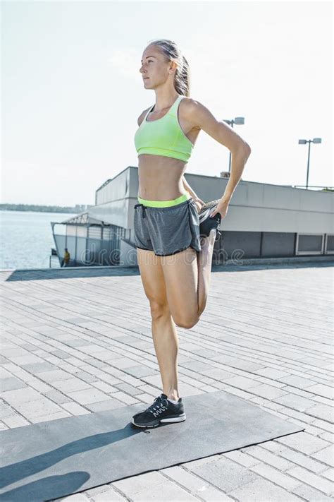 Fit Fitness Woman Doing Stretching Exercises Outdoors At Park Stock Image Image Of Jogger