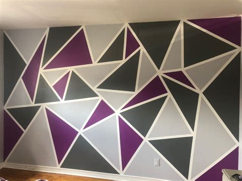 Geometric Triangle Wall Designs In 2022 Wall Paint Patterns