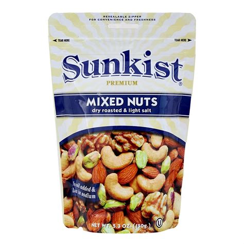 Sunkist Dry Roasted Light Salt Mixed Nuts 150g Tops Online