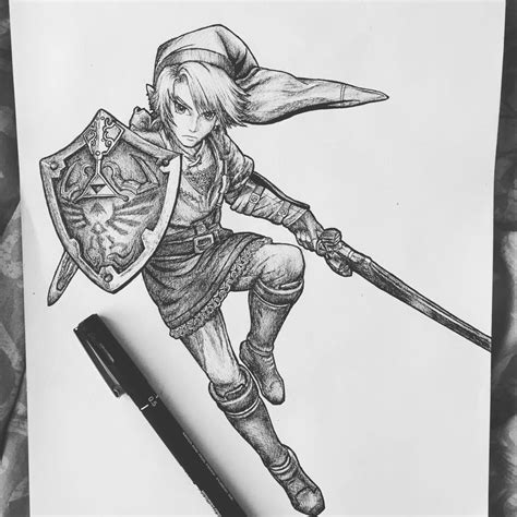 My Pen Sketch Fan Art Of Link Rzelda
