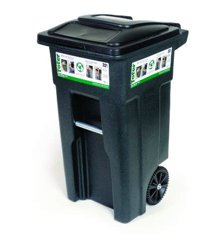 Toter 025532 R1grs Residential Heavy Duty 2 Wheeled Trash Can With