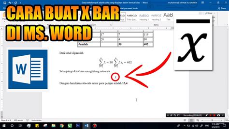 Cara Membuat X Bar Di Word