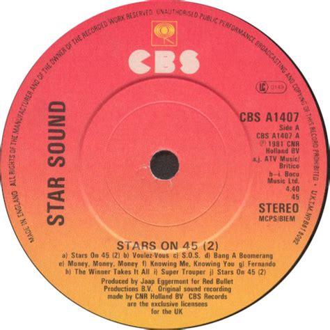 Star Sound Stars On 45 2 1981 Paper Labels Vinyl Discogs