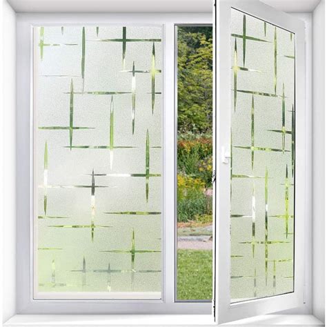 Rabbitgoo Frosted Window Film No Glue Frosting Privacy Glass Films For