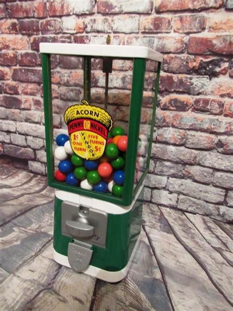 Vintage Gumball Machine Acorn Machine Glass 1 Cent 5 Cent Candy Machine