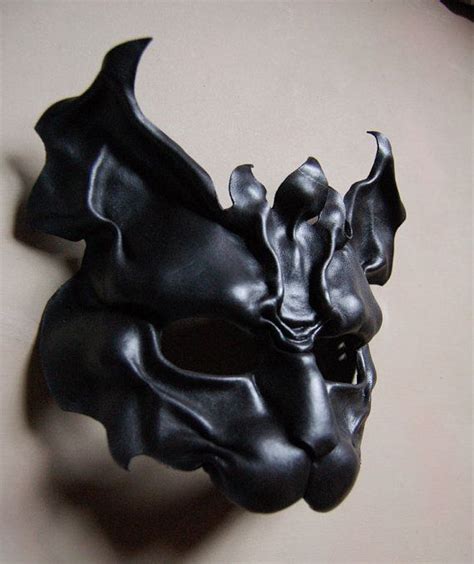 Gothic Egyptian Gargoyle Black Cat Leather Mask By Midnightzodiac