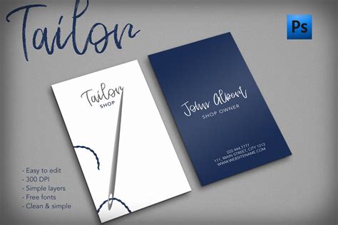 Premium cards printed on a variety of high quality paper types. Tailor shop creative business card (52694) | Business Cards | Design Bundles