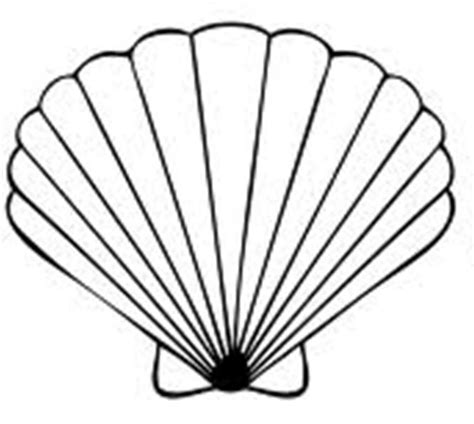 A Black And White Drawing Of A Scallop Shell