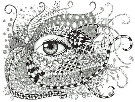 Black And White Eye Tangle Art Drawing By Stefanie Van Leeuwen Fine