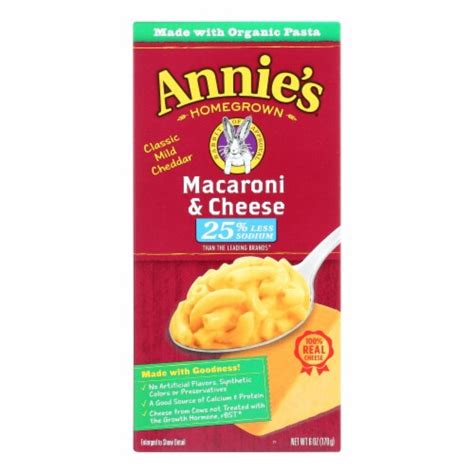 Annies Homegrown Low Sodium Macaroni And Cheese Case Of 12 6 Oz
