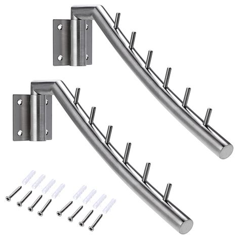 Sumnacon 126 Wall Mounted Clothes Hanger Rack Set Of 2 Stainless