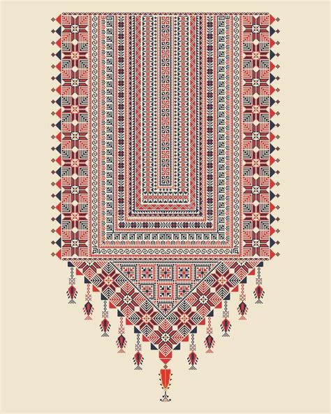 palestinian tatreez pattern vector tatreez pattern design with palestinian traditional embroid