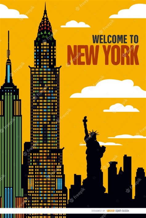 nouvelle affiche de  york city vecteur gratuite