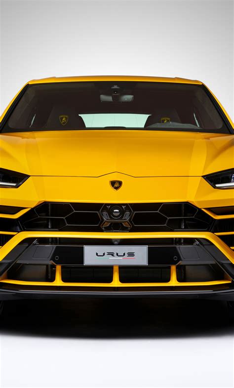 Download Wallpaper 1280x2120 Lamborghini Urus Yellow Front View