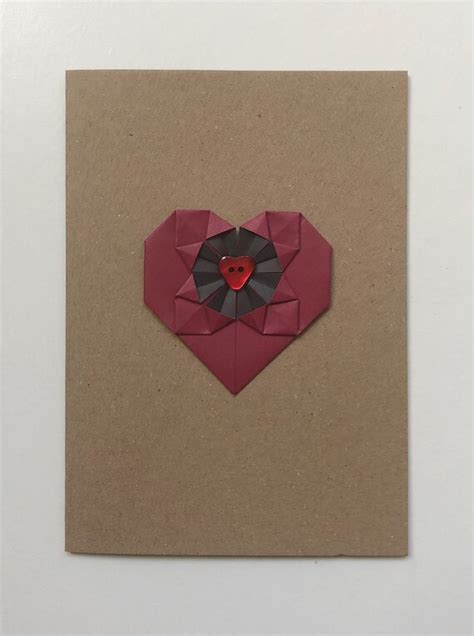 Origami Heart Card Etsy