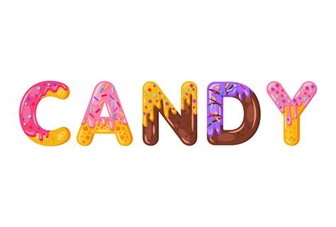 Donut Cartoon Candy Biscuit Font Pre Designed Photoshop Graphics