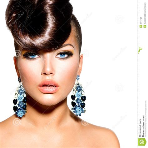 Fashion Model Girl Portrait Stock Photo Image Of Blue