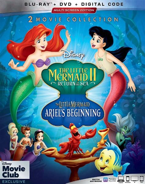 The Little Mermaid Ii Ariels Beginning 2 Movie Collection Blu Ray Dvd Digital Code