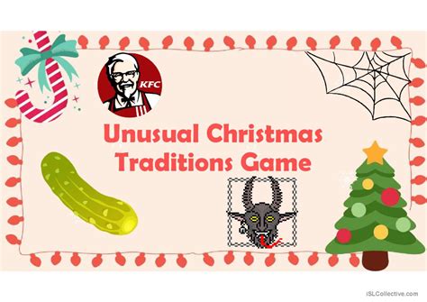 Unusual Christmas Traditions Game Ge English Esl Powerpoints