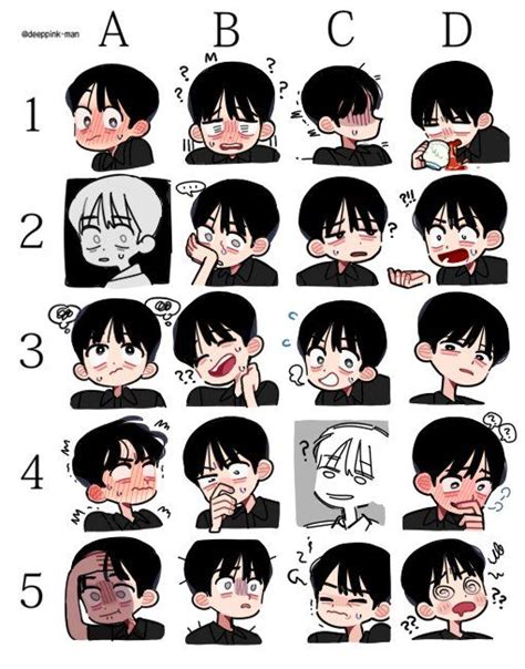 An Anime Characters Face Expressions With Different Facial Expressions