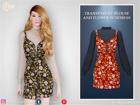 The Sims Resource Transparent Blouse And Flower Sundress