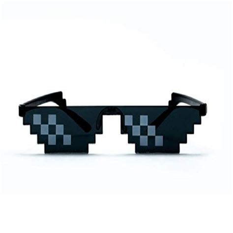 Thug Life Cool Unisex Sunglass With Polygonal 8 Bits Style Pixel Black Lens Without Rim At Rs