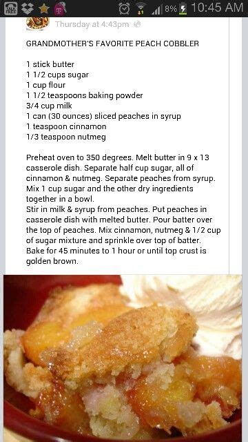 How to make peach cobbler by paula deen. Pin by Kellie Mack on The Bakery... | Cobbler recipes ...