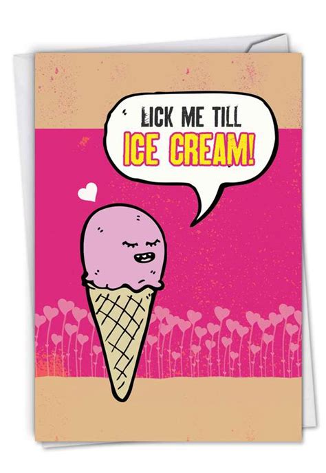 Ice Cream Funny Valentines Day Greeting Card