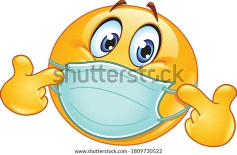 Emoji Emoticon Medical Mask Over Mouth Stock Vector Royalty Free