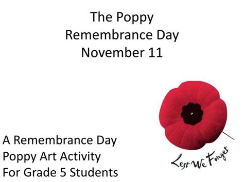 Ppt The Poppy Remembrance Day November 11 Powerpoint Presentation