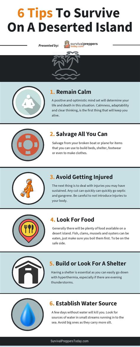 6 Tips How To Survive On A Deserted Island Infographic