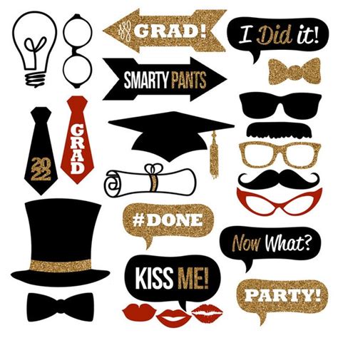 Graduation Photo Booth Props Collection 2022 Printable Etsy