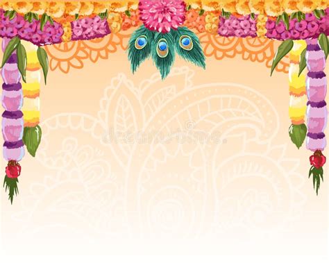 Indian Garland Of Flowers Orange And Yellow Religion Festive Holiday