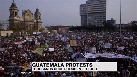 Thousands Of Guatemalans Protest Corruption And Presidency Youtube