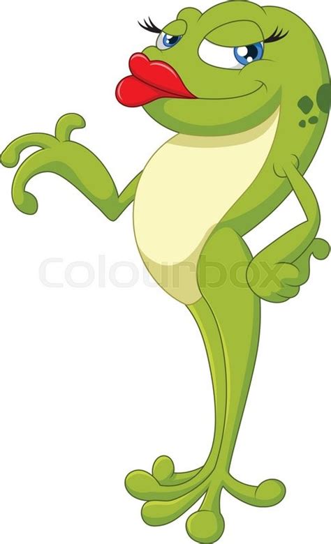 Vector Illustration Of Cute Frog Waving Hand Stock Vector Colourbox