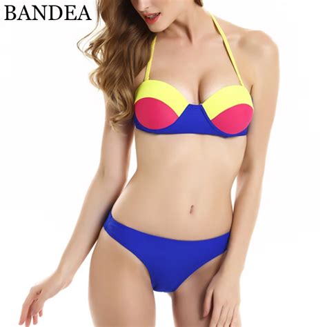 bandea bikini 2019 sexy swimwear women push up bikini brazilian patchwork swimwear bathing suits