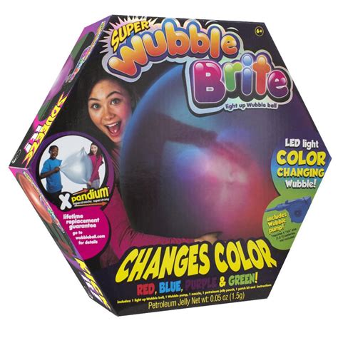 Super Wubble Brite Light Up Color Changing Bubble Ball With Pump Red